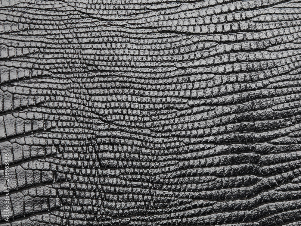 Genuine black snake skin leather texture background. Macro photo Genuine black snake skin leather texture background. Macro photo