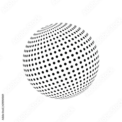 planet in dots as icon or logo
