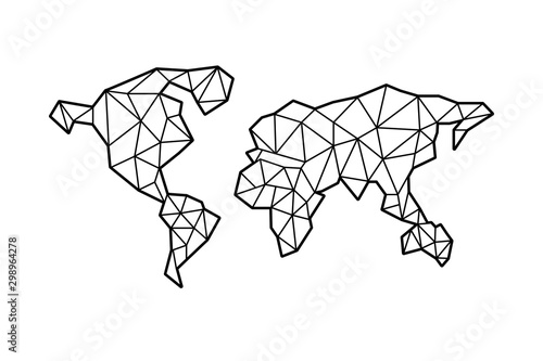 Map of world. Geometry triangle stylized vector design