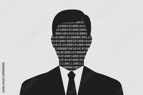 Man's personal data in digital format