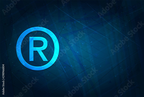 Registered symbol icon futuristic digital abstract blue background