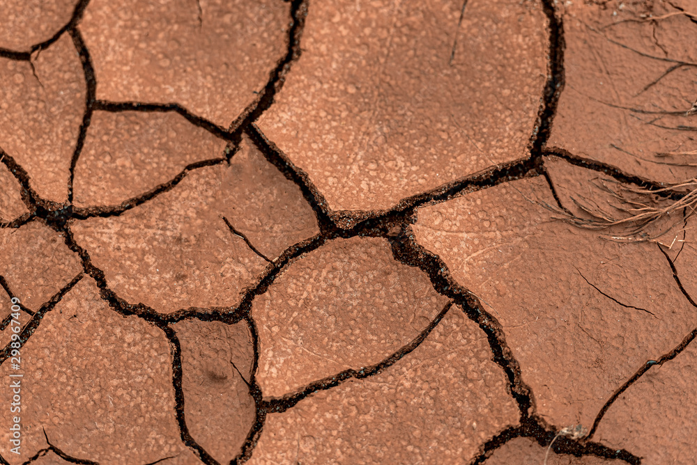 Dried out red clay dirt with cracks Dried out red clay dirt with cracks