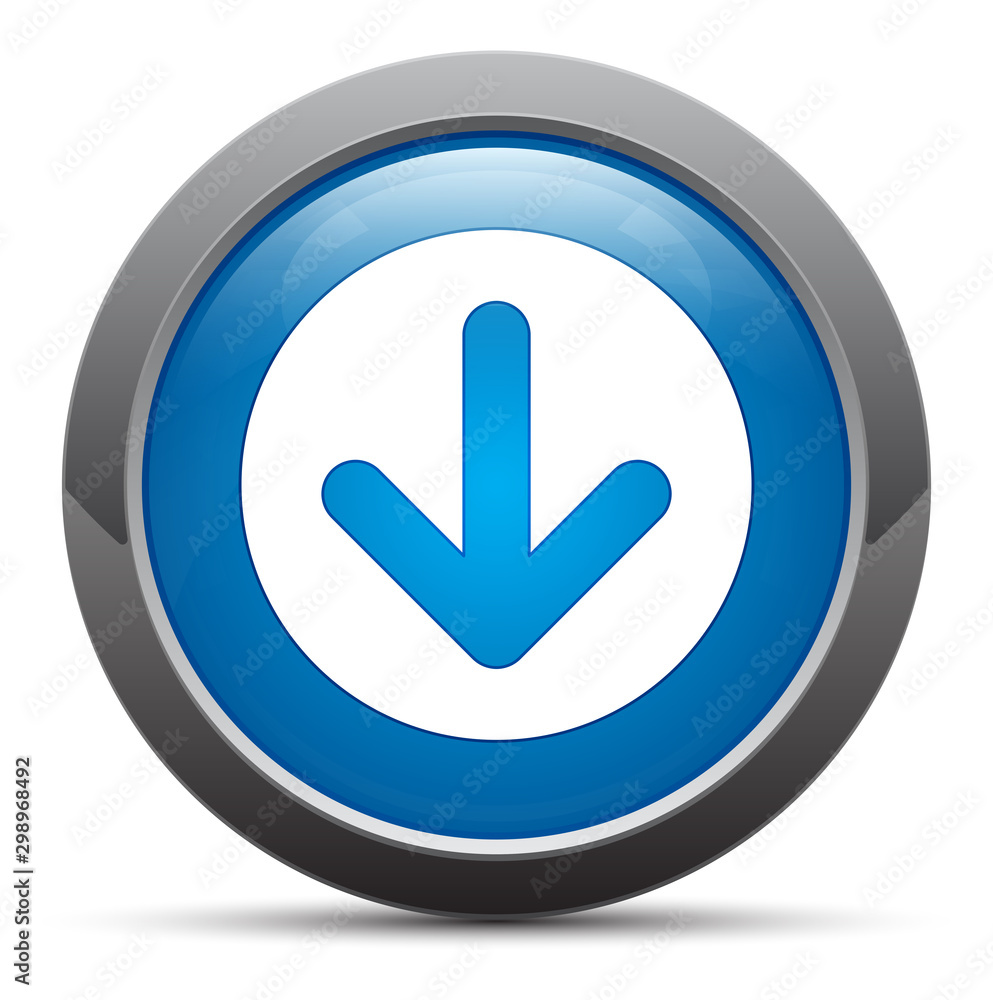 Down arrow icon premium blue round button vector illustration Down arrow icon premium blue round button vector illustration