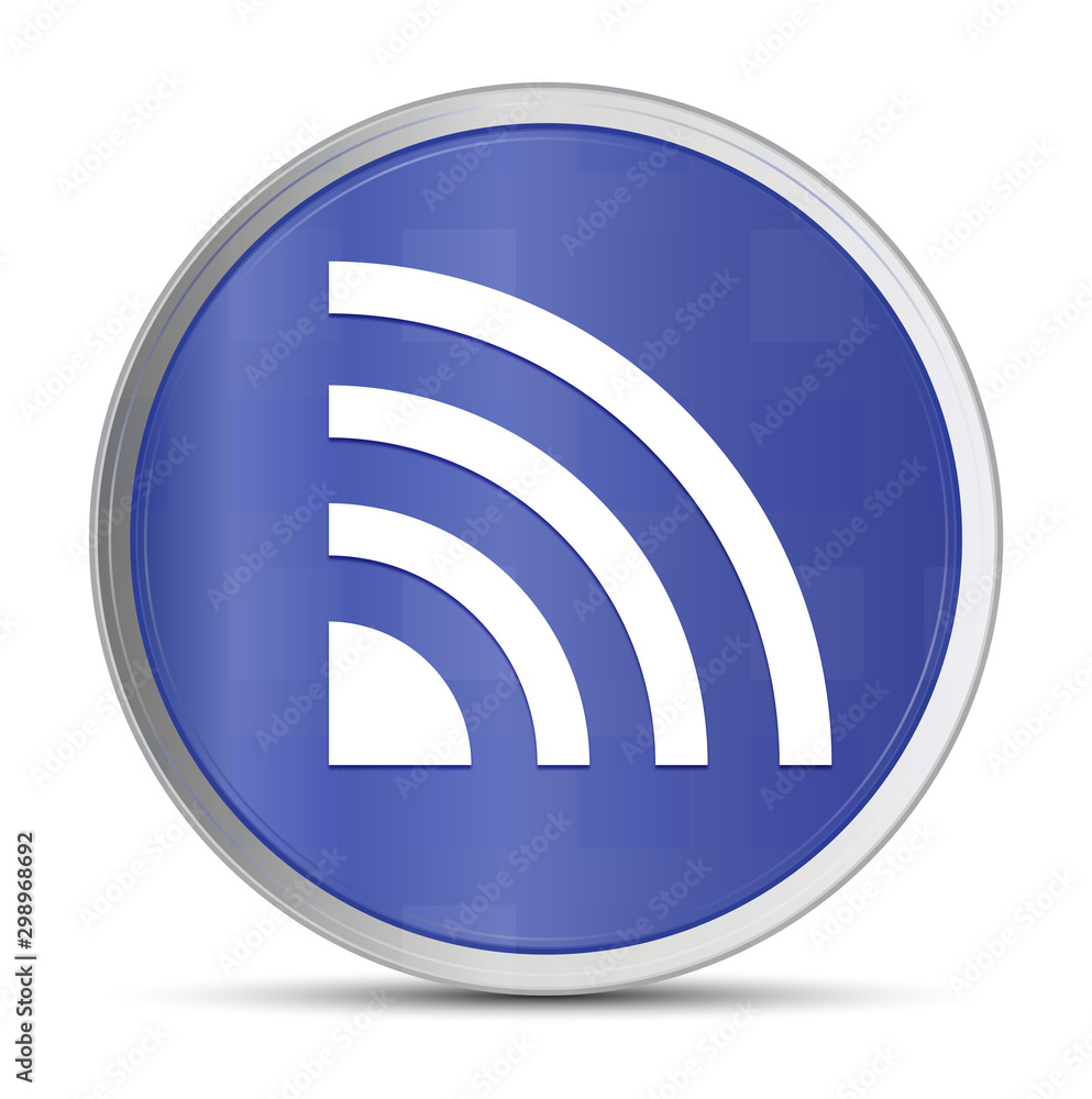 RSS Feed icon prime blue round button vector illustration design silver frame push button RSS Feed icon prime blue round button vector illustration design silver frame push button