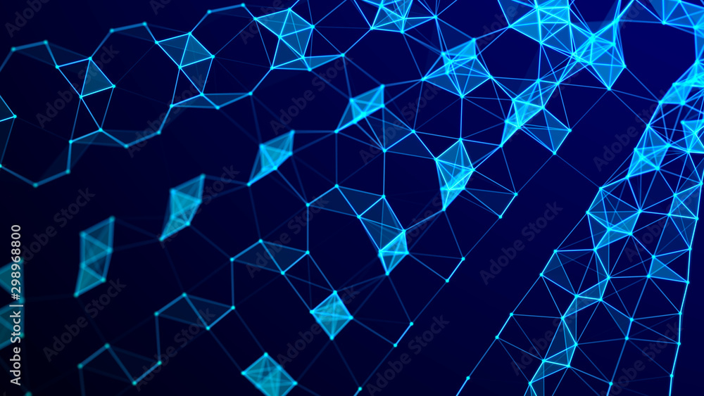 Obraz premium Futuristic hexagon background. Abstract technology background. Honeycomb concept. Big data. 3d