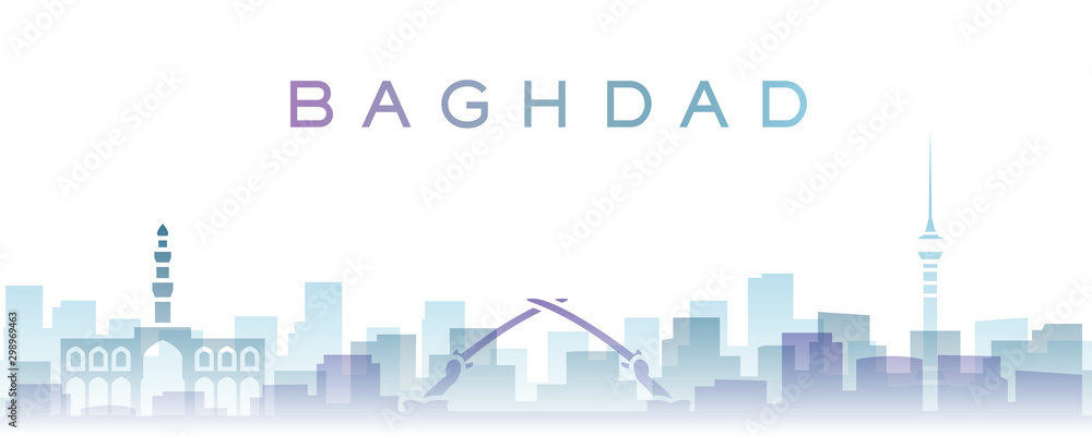 Baghdad Transparent Layers Gradient Landmarks Skyline