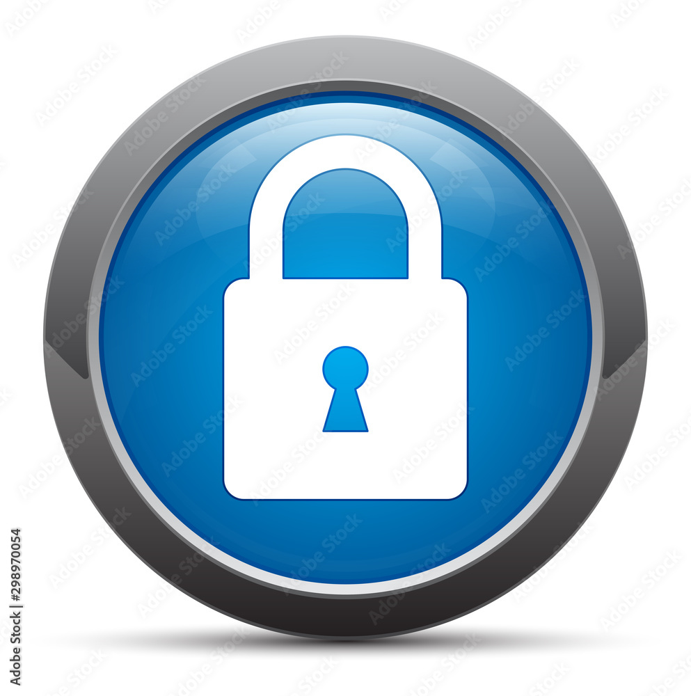 Padlock close icon premium blue round button vector illustration Padlock close icon premium blue round button vector illustration
