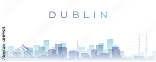 Dublin Transparent Layers Gradient Landmarks Skyline