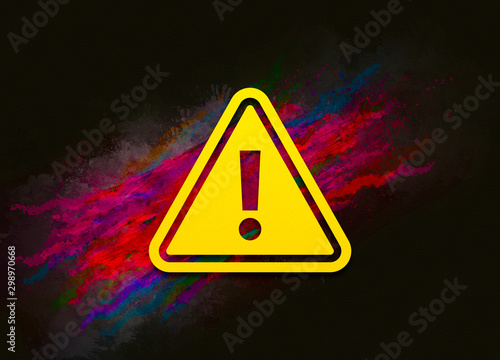 Alert icon colorful paint abstract background brush strokes illustration design