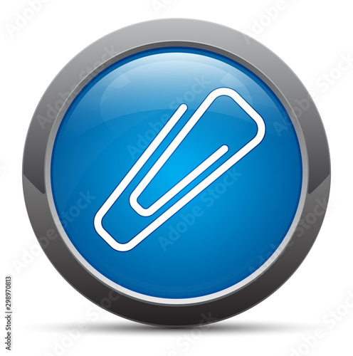 Free Download Paper clip icon premium blue round button vector illustration - GFXLoad
