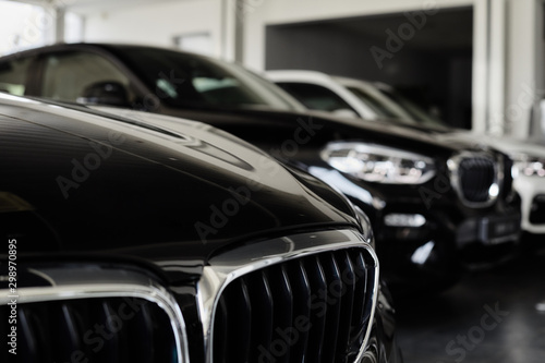 Selling new cars at car dealership © VAKSMANV