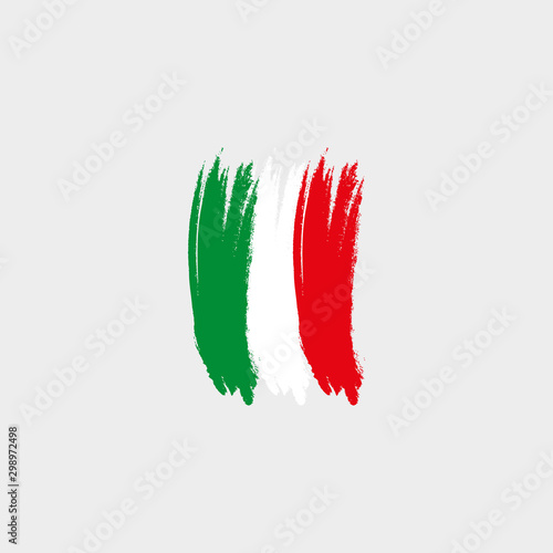 Flag of Italy in Brush Stroke Vector. Brush Stroke Background
