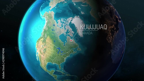 Canada - Kuujjuaq - Zooming from space to earth photo