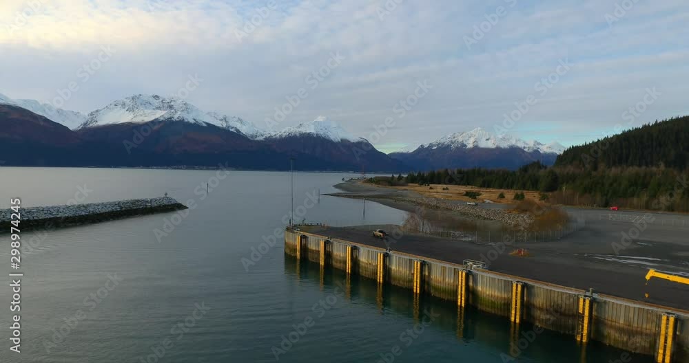 Fall evening at a Alaskan shipyard Fall evening at a Alaskan shipyard