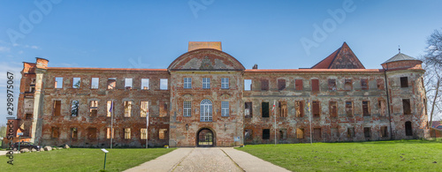 Panorama of the facade of the abbey in Dargun, Germany