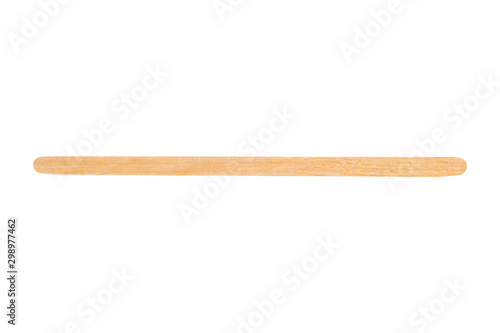 disposable coffee wooden stir stick isolated on a white background.