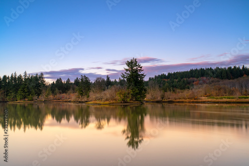 Puget Sound Autumn Colors Still Water