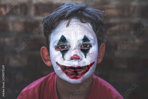 Young and charming clown mime 