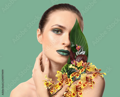 Beautiful young woman with ...