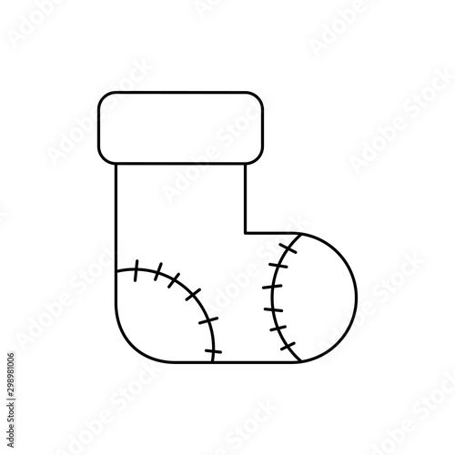 Icono plano lineal media de navidad en color negro