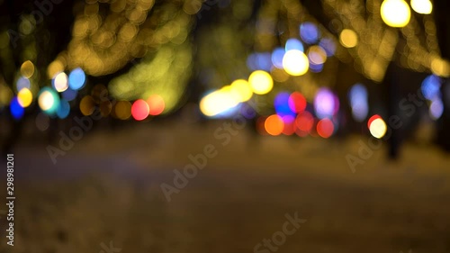 Wallpaper Mural Bright Christmas Street Illumination. The City is Decorated for the Christmastide Holiday. Torontodigital.ca