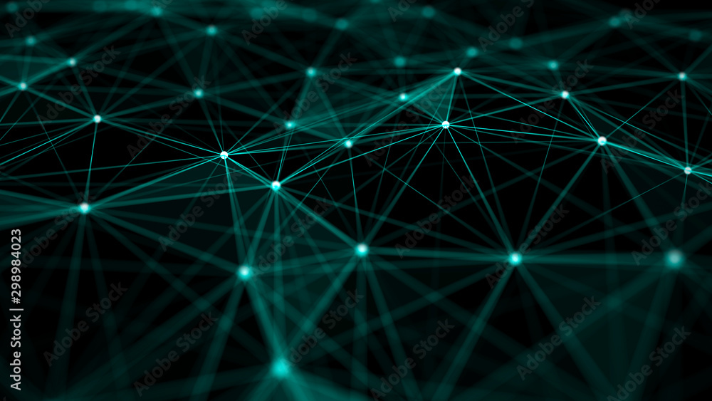 Abstract digital background. Big data visualization. Network connection structure. Science green background. 3d rendering. Abstract digital background. Big data visualization. Network connection structure. Science green background. 3d rendering.