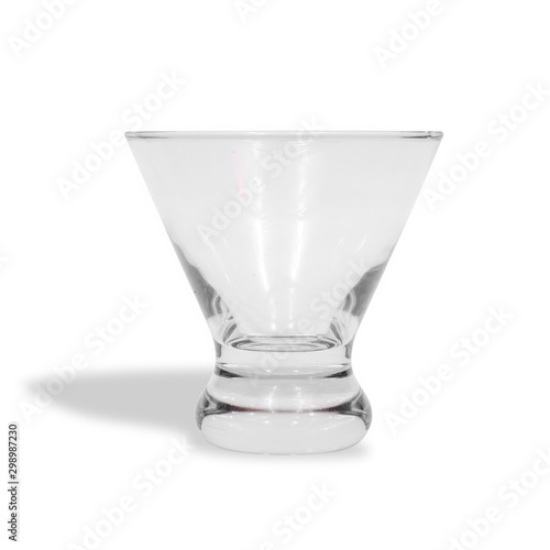 Glass transparent empty glass for drinks, isolated on white background