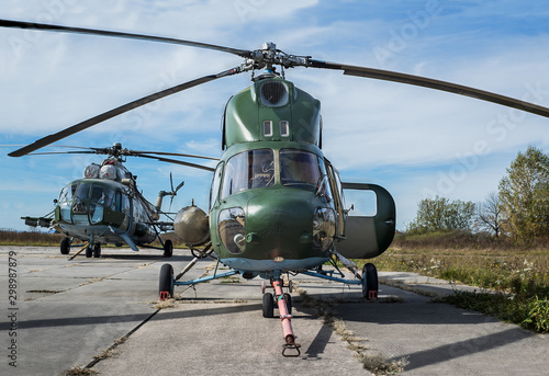helicopters Ukrainian army aviation at the field airfield