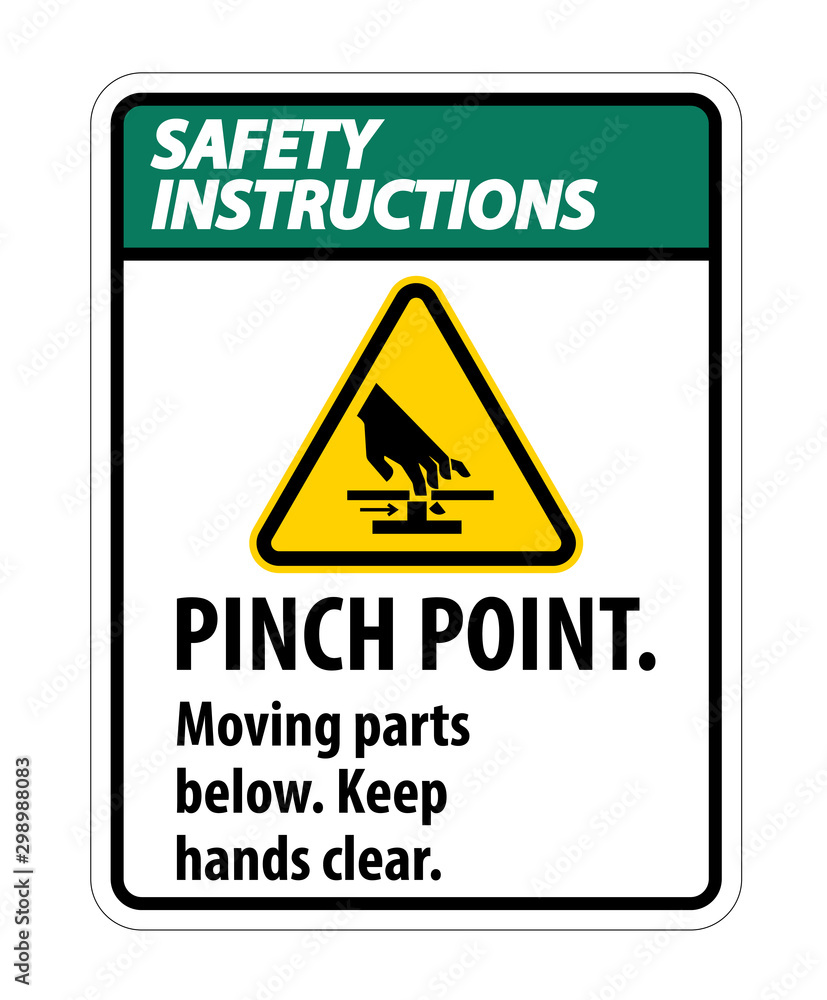Safety Pinch Point, Moving Parts Below, Keep Hands Clear Symbol Sign Isolate on White Background,Vector Illustration EPS.10 Safety Pinch Point, Moving Parts Below, Keep Hands Clear Symbol Sign Isolate on White Background,Vector Illustration EPS.10