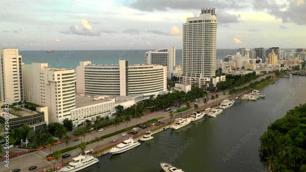 Aerial video yachts and Fontainebleau Miami drone shot 4k Aerial video yachts and Fontainebleau Miami drone shot 4k