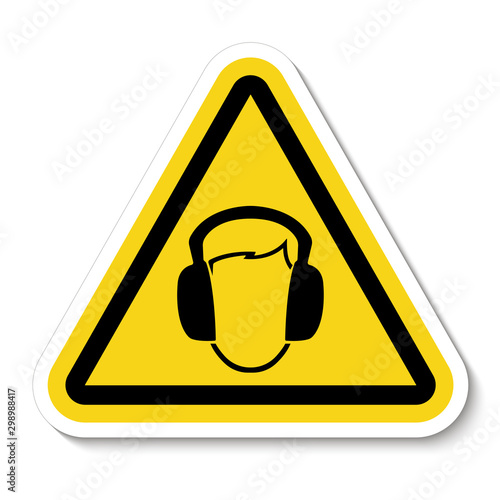 Symbol Wear Ear muff sign Isolate On White Background,Vector Illustration EPS.10