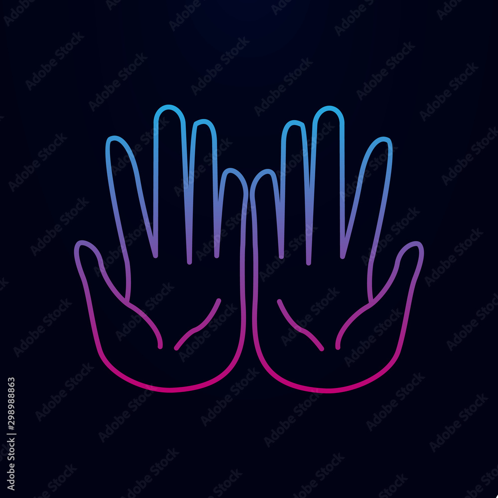 Pleading hands nolan icon. Simple thin line, outline vector of arabian icons for ui and ux, website or mobile application Pleading hands nolan icon. Simple thin line, outline vector of arabian icons for ui and ux, website or mobile application
