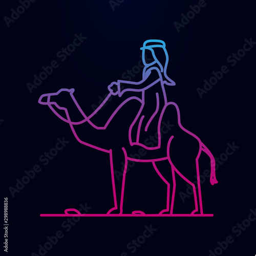 Arab on a camel nolan icon. Simple thin line, outline vector of arabian icons for ui and ux, website or mobile application