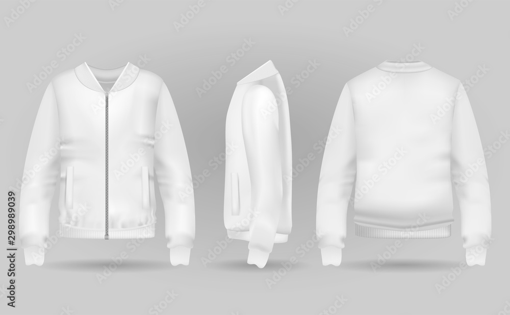 Plain white bomber jacket best sale
