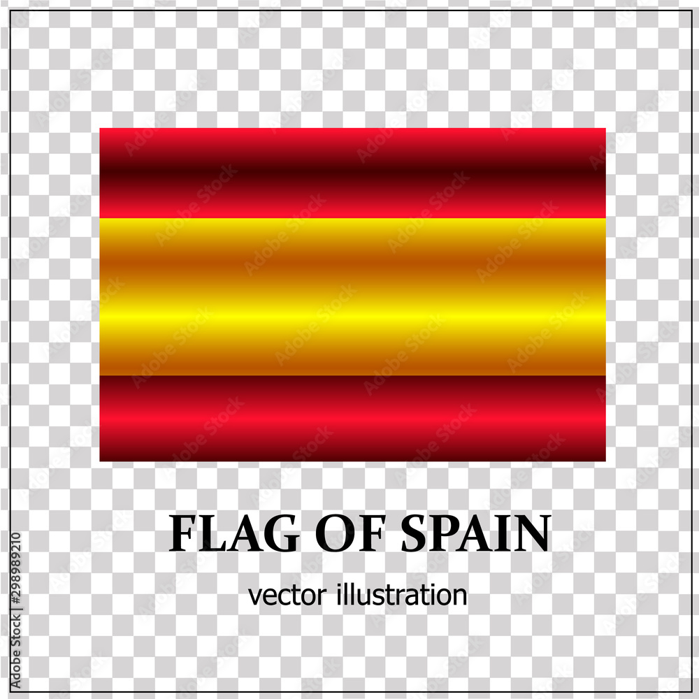 Fototapeta premium Bright button with flag of Spain. Happy Spain day banner. Vector illustration with transparent background.