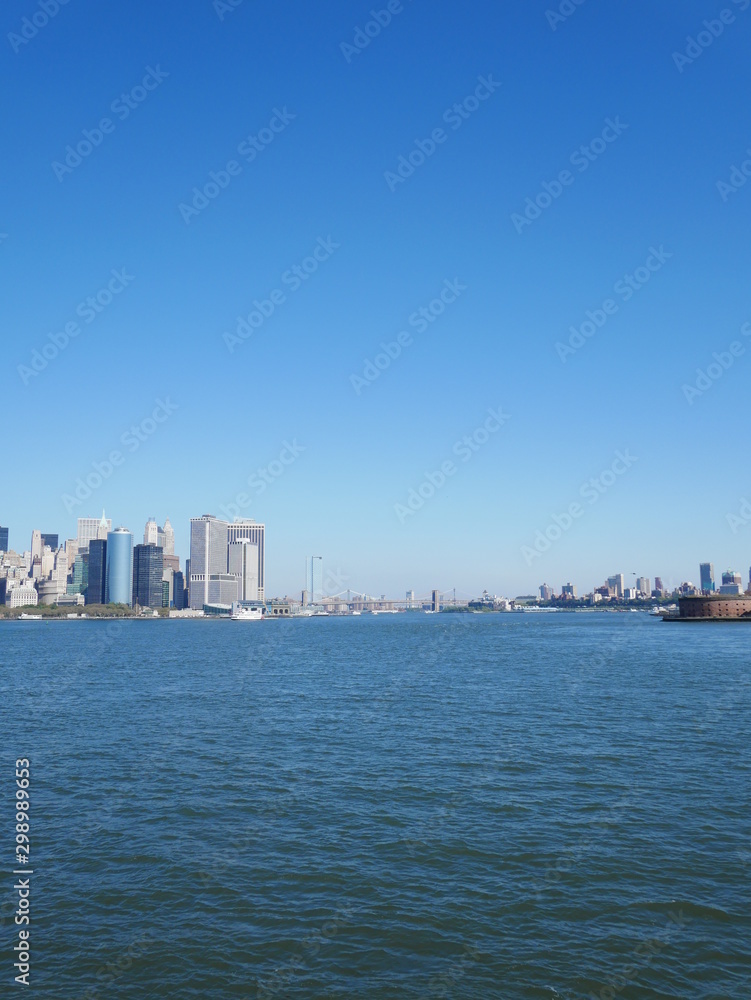 View of New York City from Staten Island Ferry