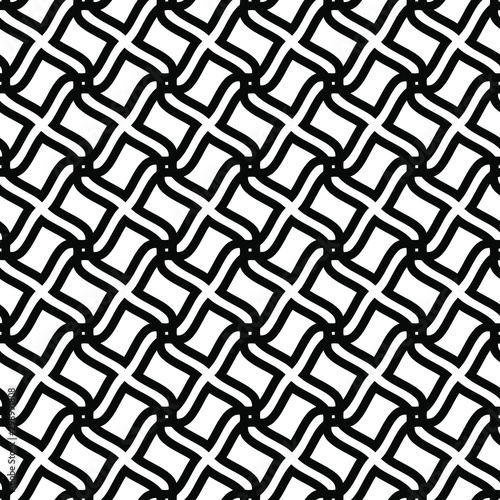 Vintage trellis pattern, seamless fabric print, linear seamless print, black and white vector illustration.