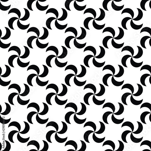 Geometric, geo, seamless pattern, seamless print with whirligig, top, spinner elemeent, black and white vector illustration, vintage seamless background.