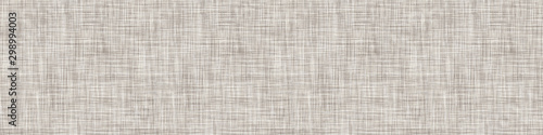  Natural Gray French Linen Texture Border Background. Old Ecru Flax Fibre Seamless Pattern. Organic Yarn Close Up Weave Fabric Ribbon Trim Banner. Sack Cloth Packaging, Canvas Edging. Vector EPS10