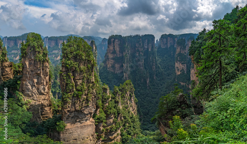 Картината върху платно Vertical karst pillar rock formations seen from the Enchanting terrace viewpoint