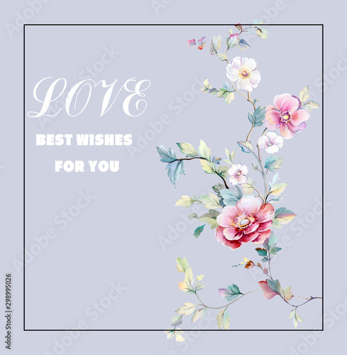  Colorful flowers, the leaves and flowers art design