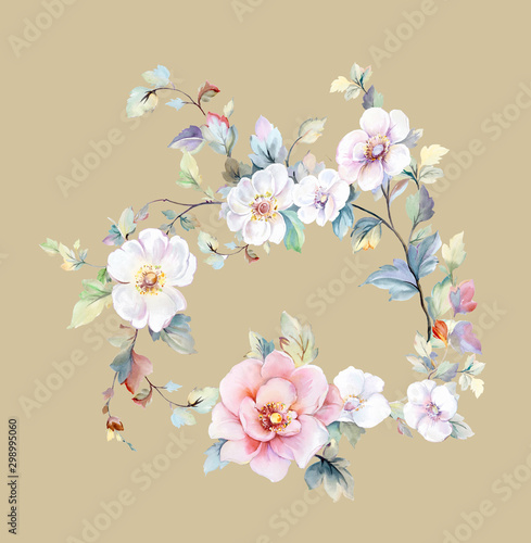  Colorful flowers, the leaves and flowers art design