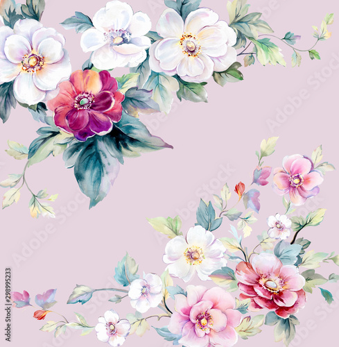  Colorful flowers, the leaves and flowers art design © TAOZHU GONG