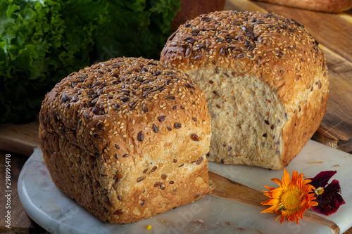 Tableau sur toile Multigrain Whole What Bread in Slices