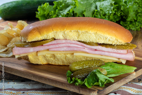 Ham and cheese sandwich Cuban style