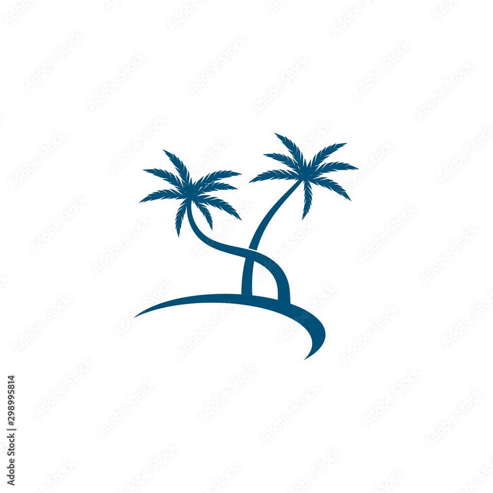 Obraz premium Palm tree summer logo template