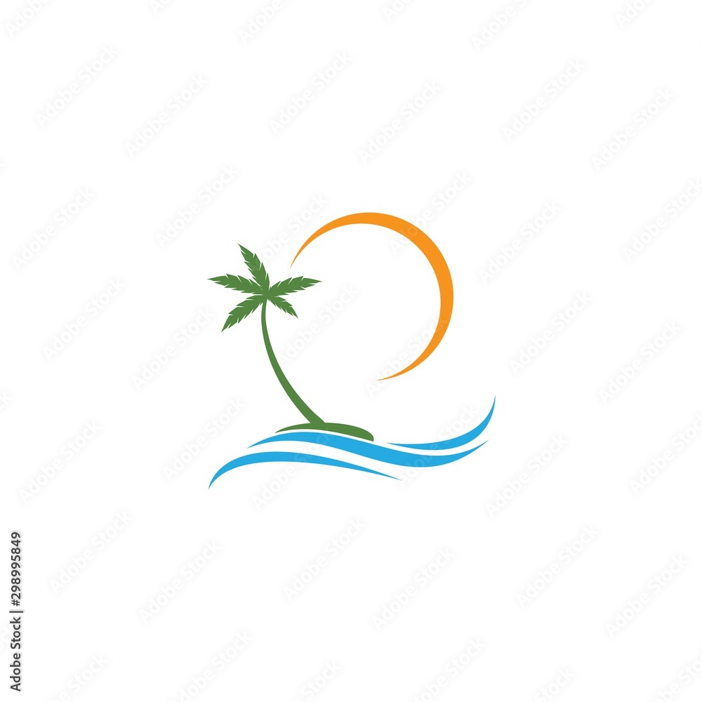 Palm tree summer logo template Palm tree summer logo template