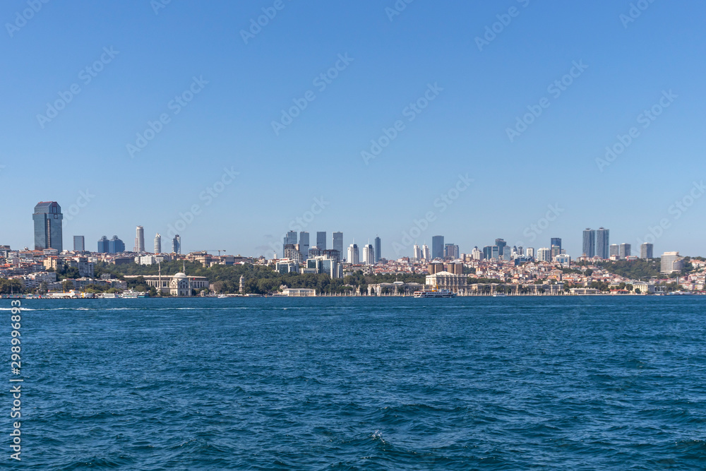 Amazing Cityscape from Bosporus to city of Istanbul