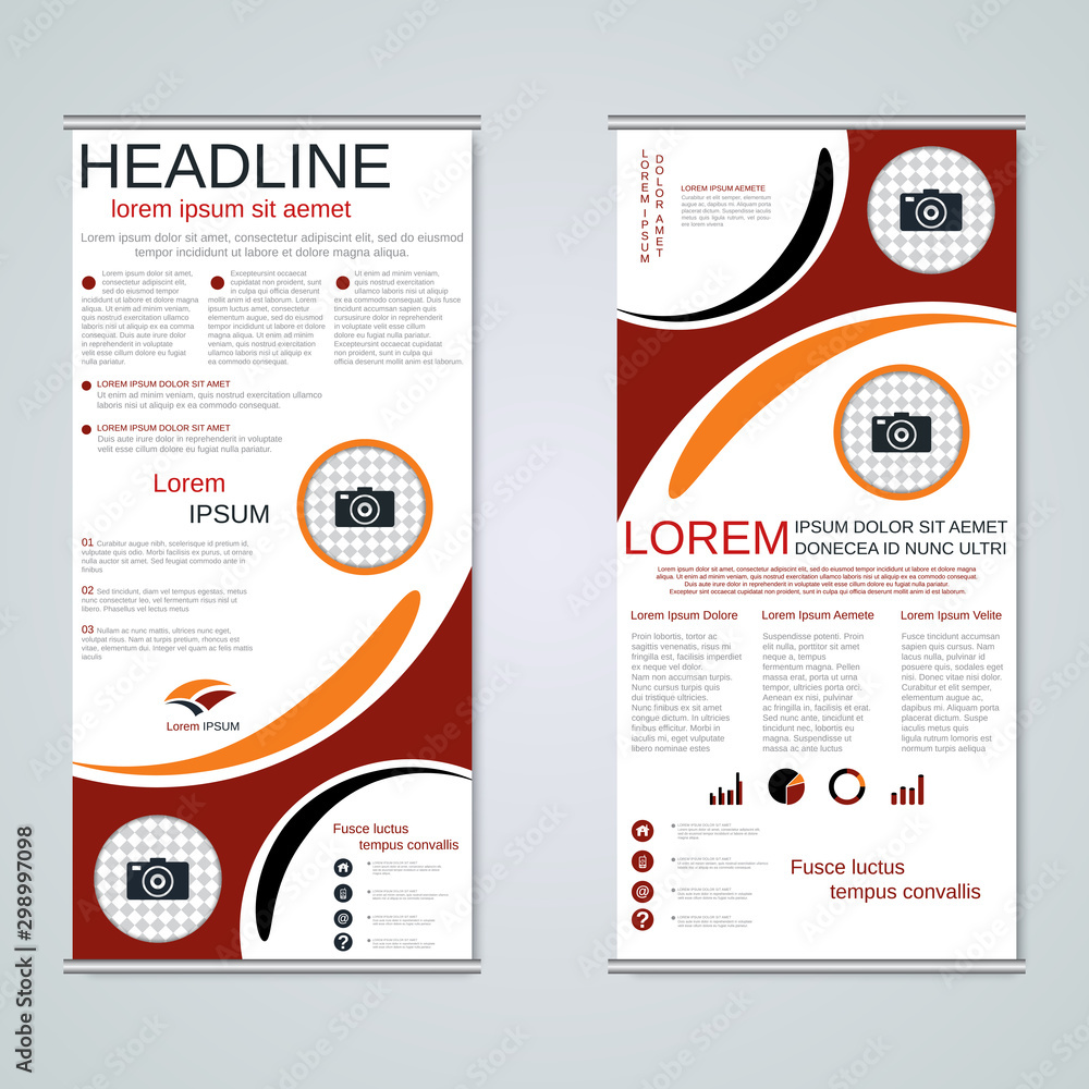 Naklejka premium Modern roll-up business banners vector template