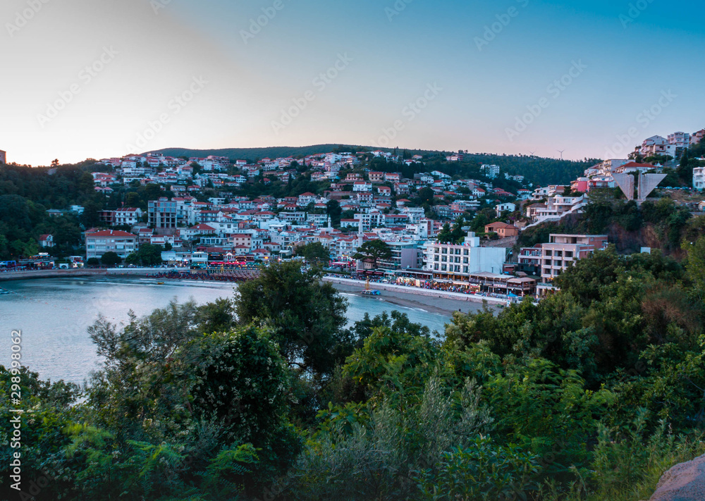 Ulcinj's Old Town views at sunset